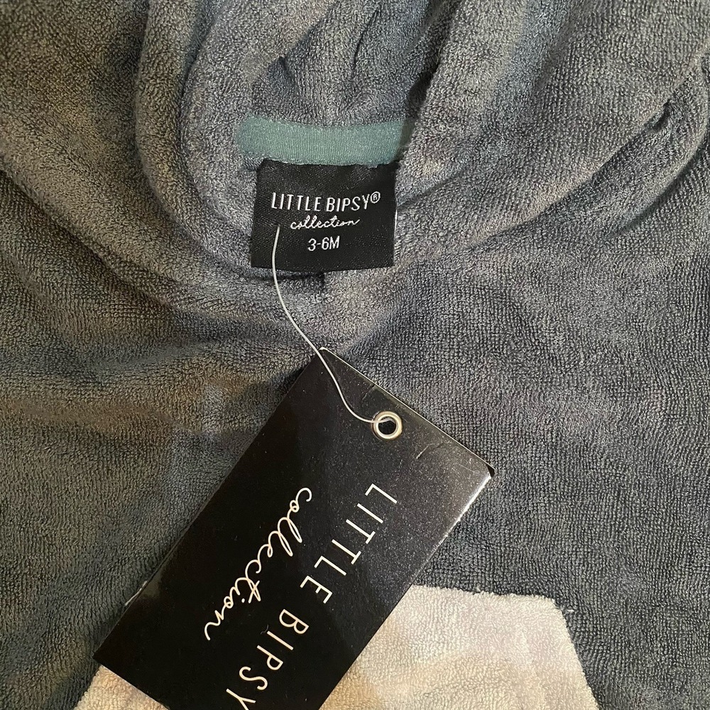 NWT Little Bipsy Collection Boys Terry Cloth Hooded Sleeveless Swim 3-6 Months - Picture 4 of 4